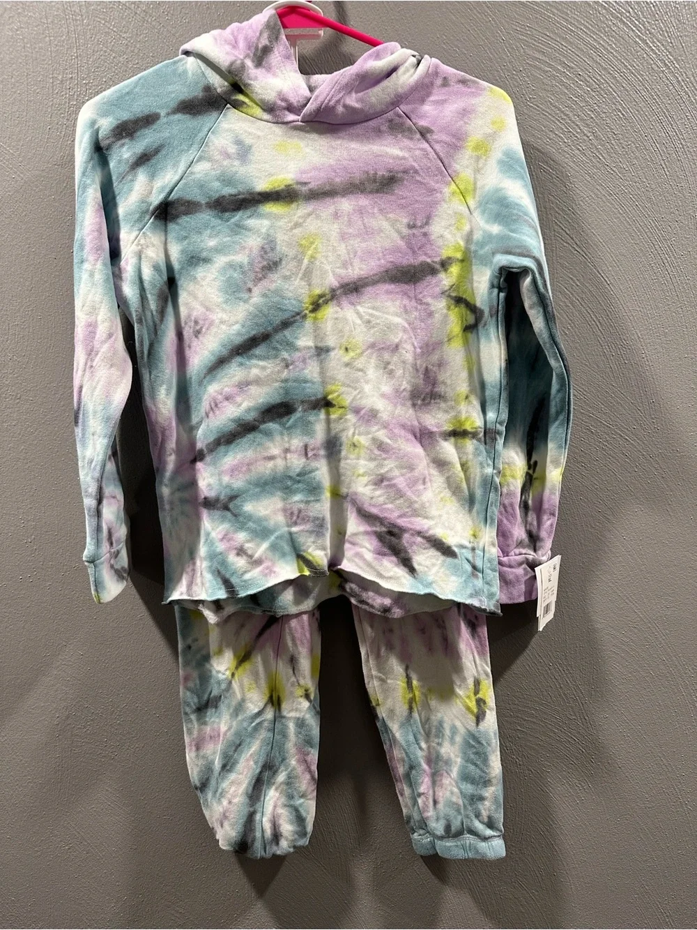 Harper & Elliot Kids Pastel Tie-Dye Hooded Set - Pastel Multi
